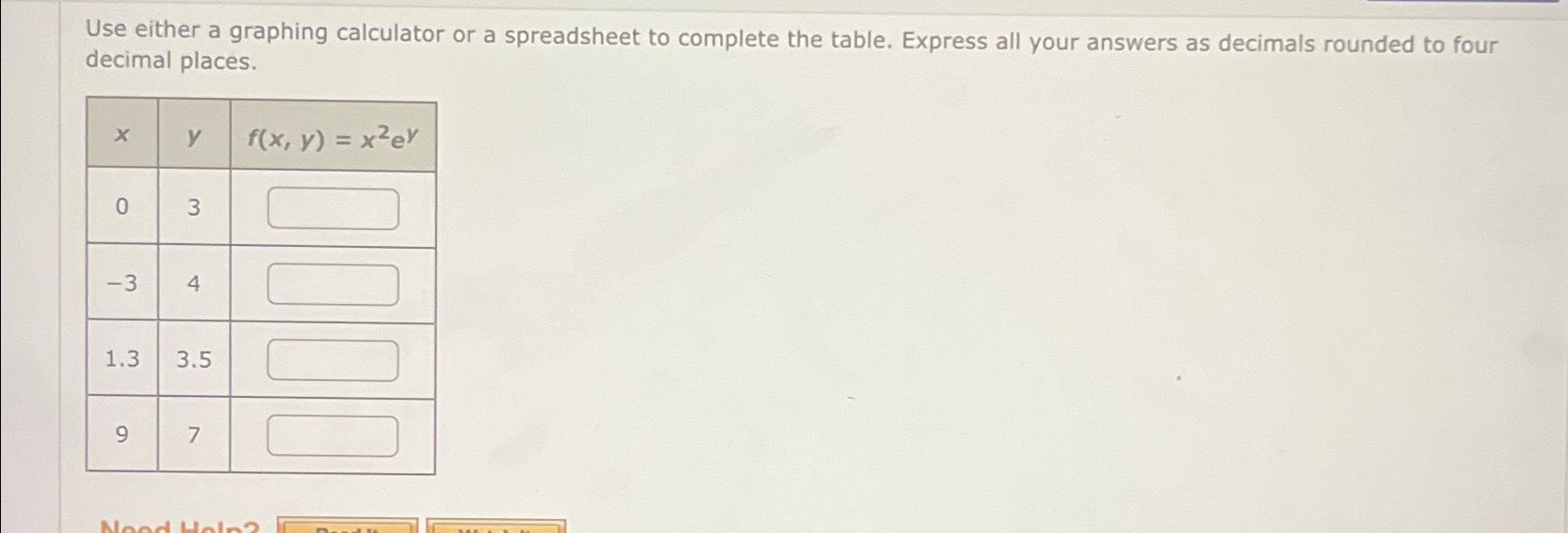 Solved Use Either A Graphing Calculator Or A Spreadsheet To | Chegg.com