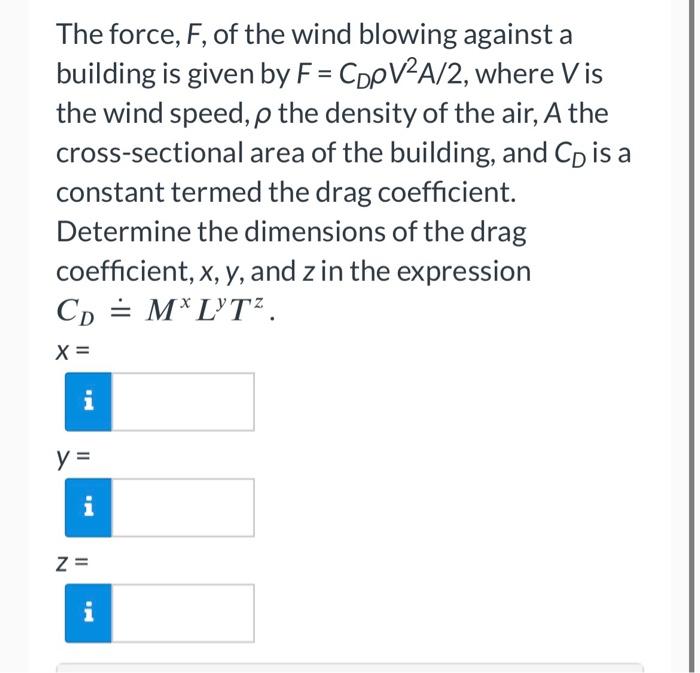 Solved The force, F, of the wind blowing against a building | Chegg.com