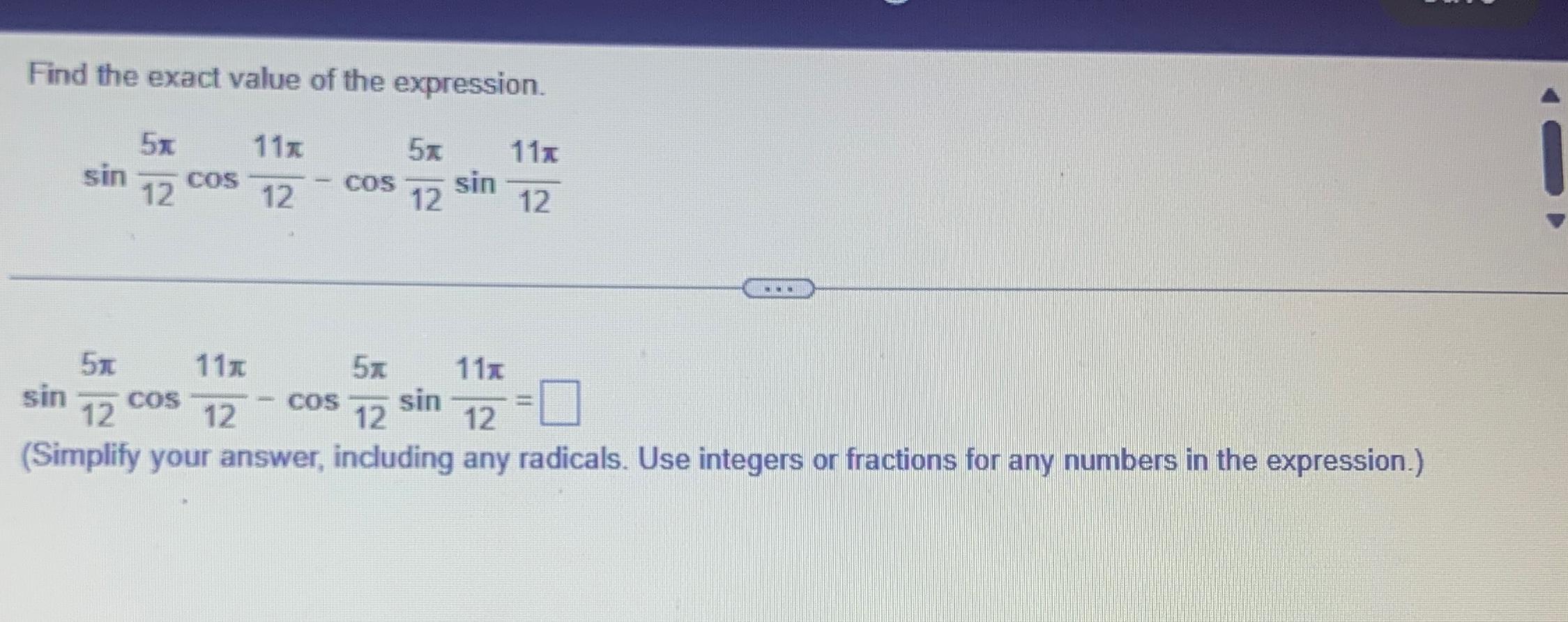 find the value of cos 210 degree sin 5 pi by 3