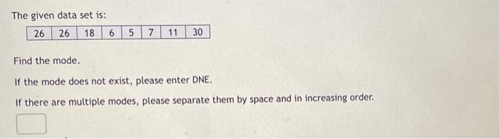find the mode of the given data set
