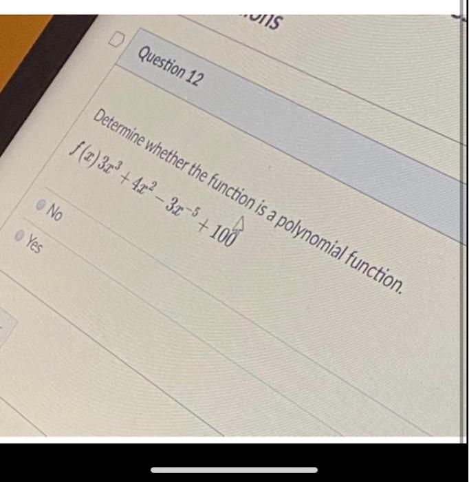 Solved UNS Question 12 Determine whether the function is a | Chegg.com