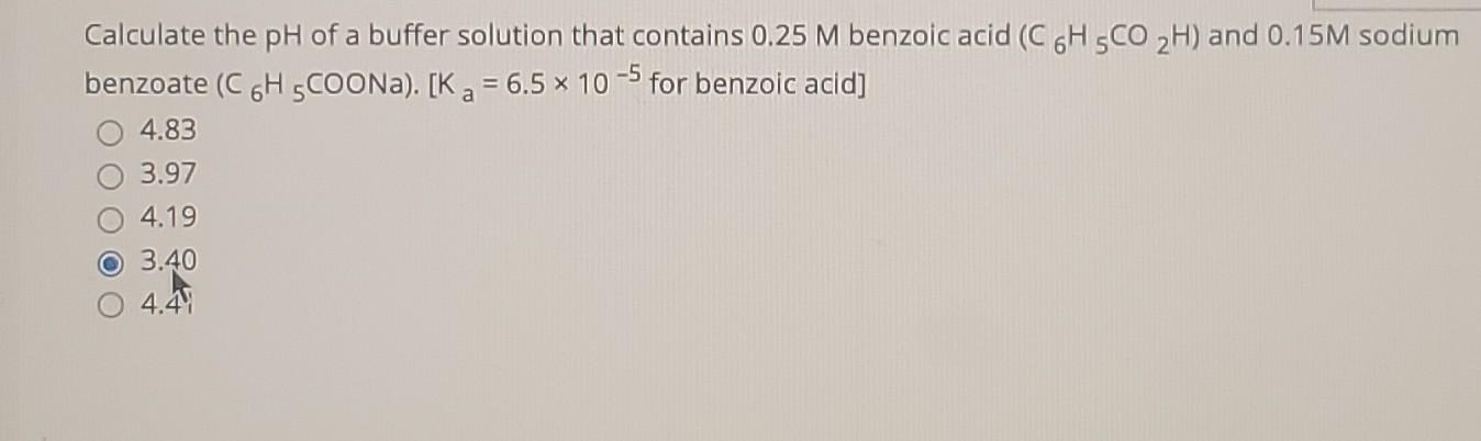 Solved = Calculate the pH of a buffer solution that contains | Chegg.com