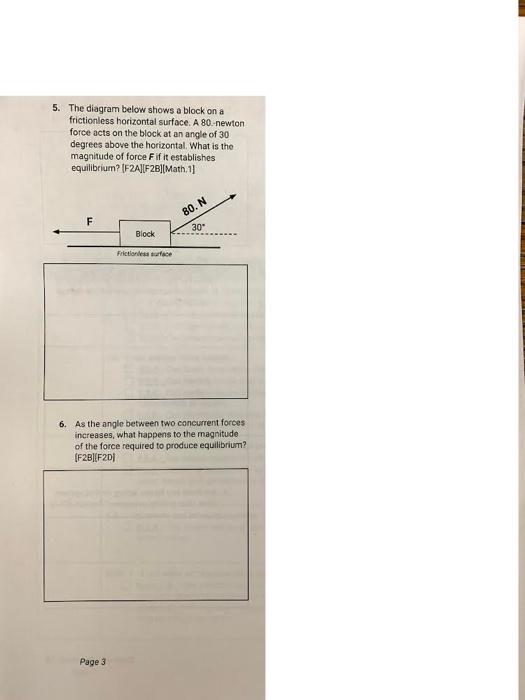 Solved 5. The diagram below shows a block on a frictionless | Chegg.com