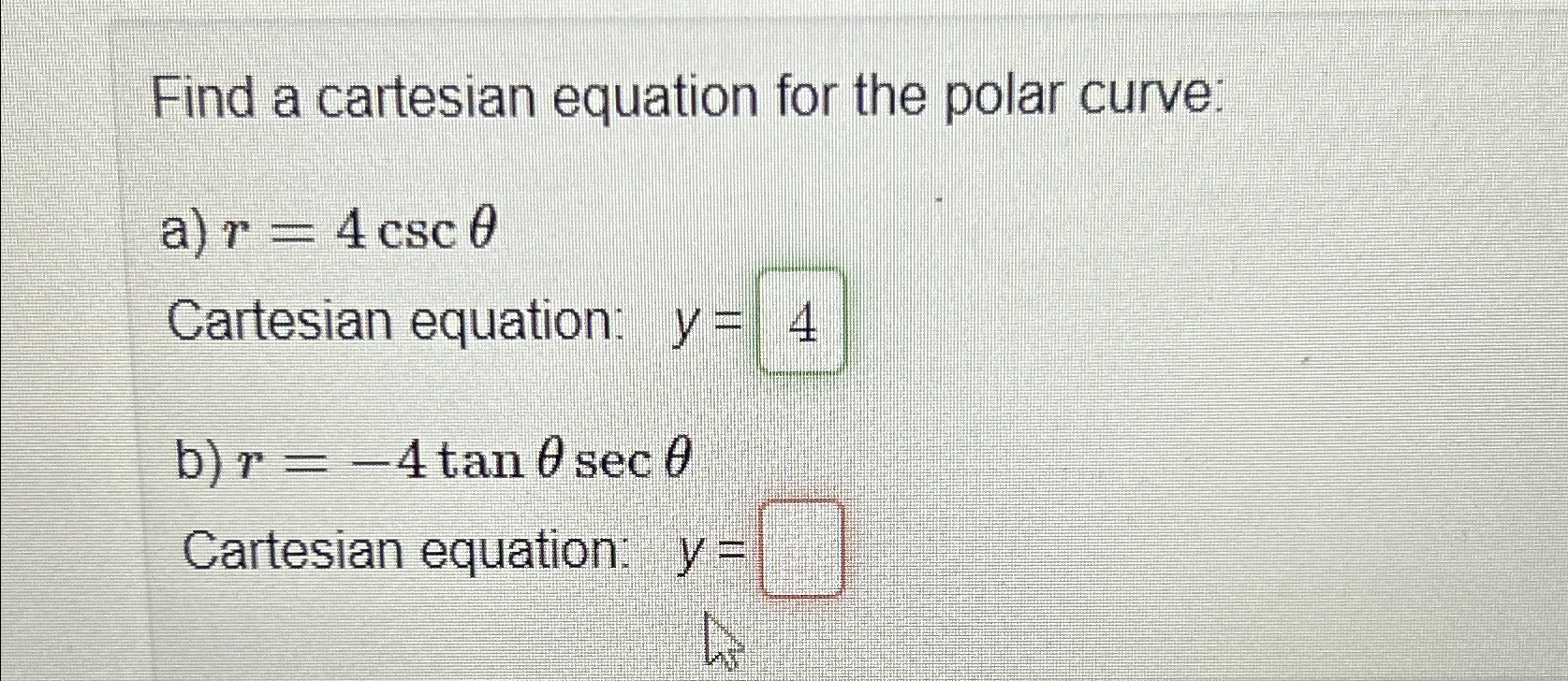 Find cartesian equation from hotsell polar equation