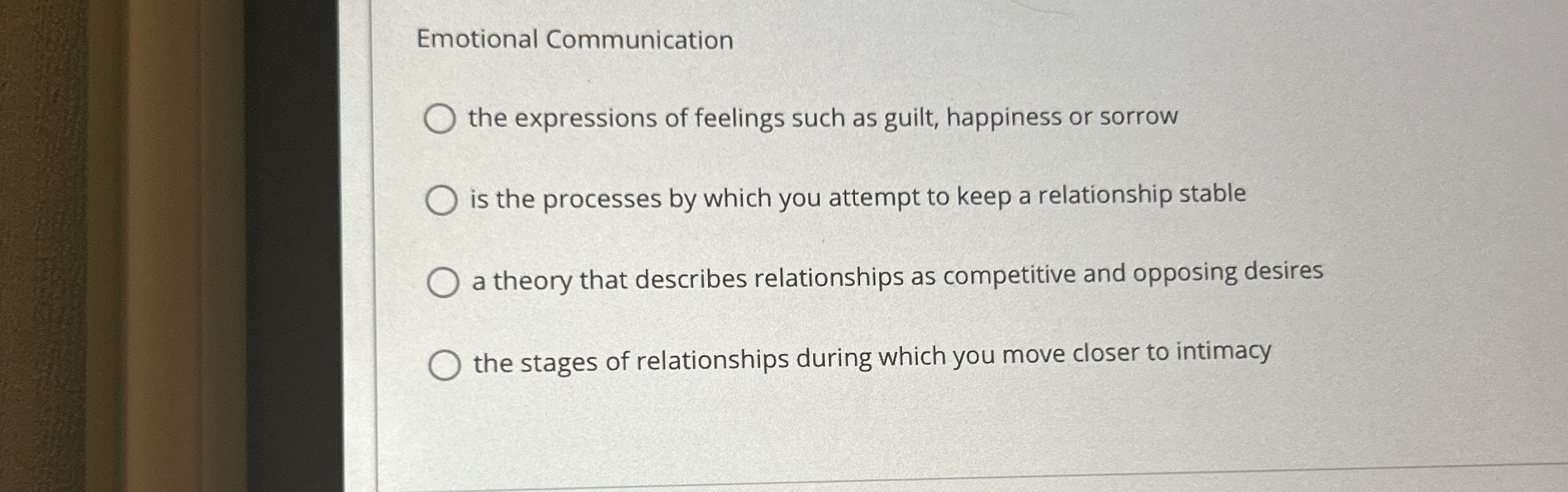 Solved Emotional Communicationthe expressions of feelings | Chegg.com