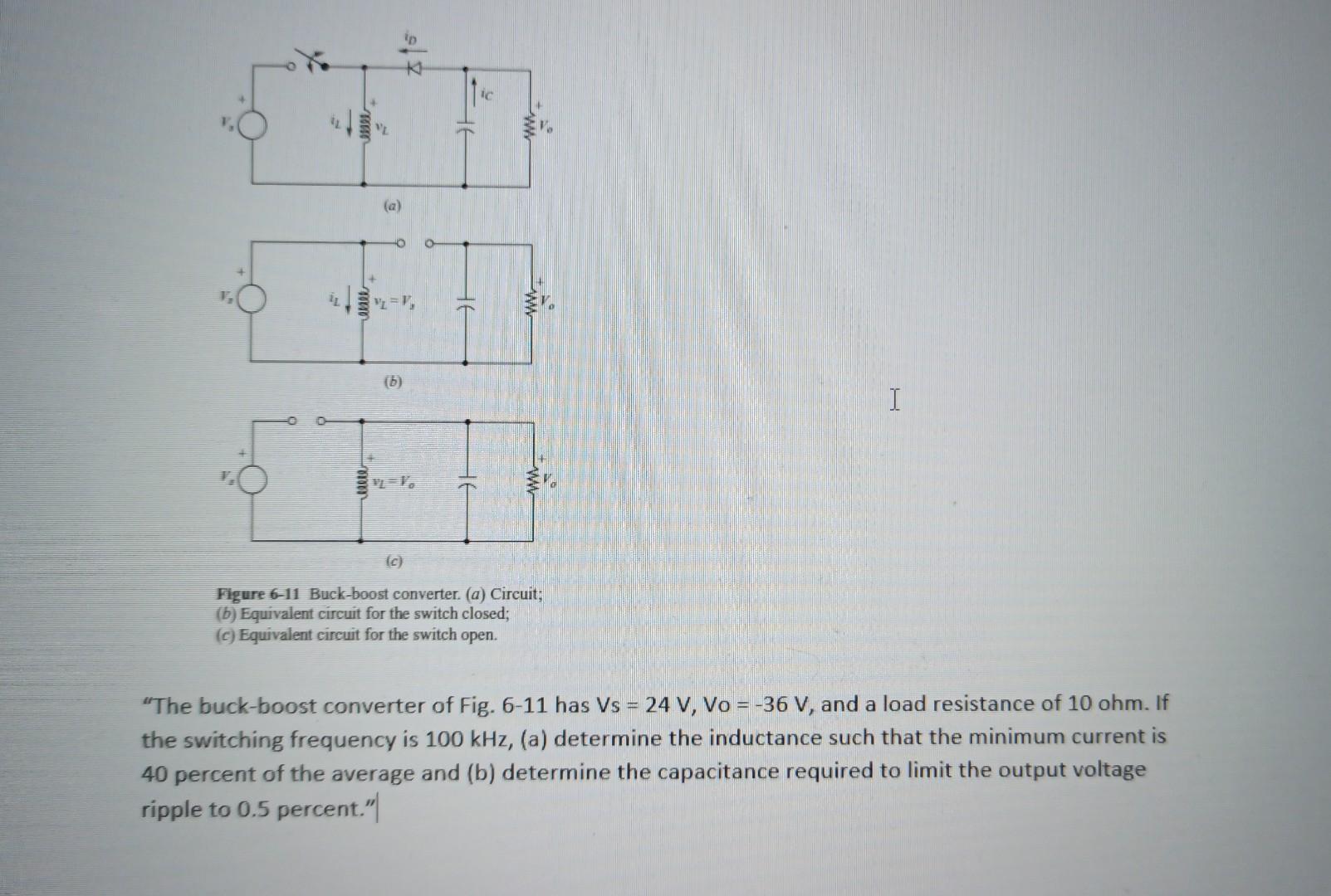 Solved Figure 6-11 Buck-boost Converter. (a) Circuit; (b) | Chegg.com