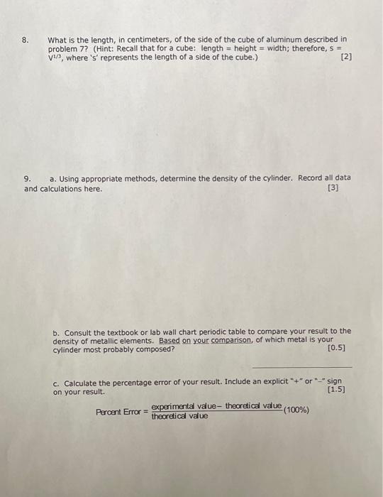 Solved 4. An empty graduated cylinder has a mass of 82.450