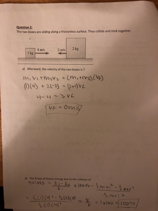 Sliding Box Problem Solved Question 2: The two boxes are sliding along a | Chegg.com