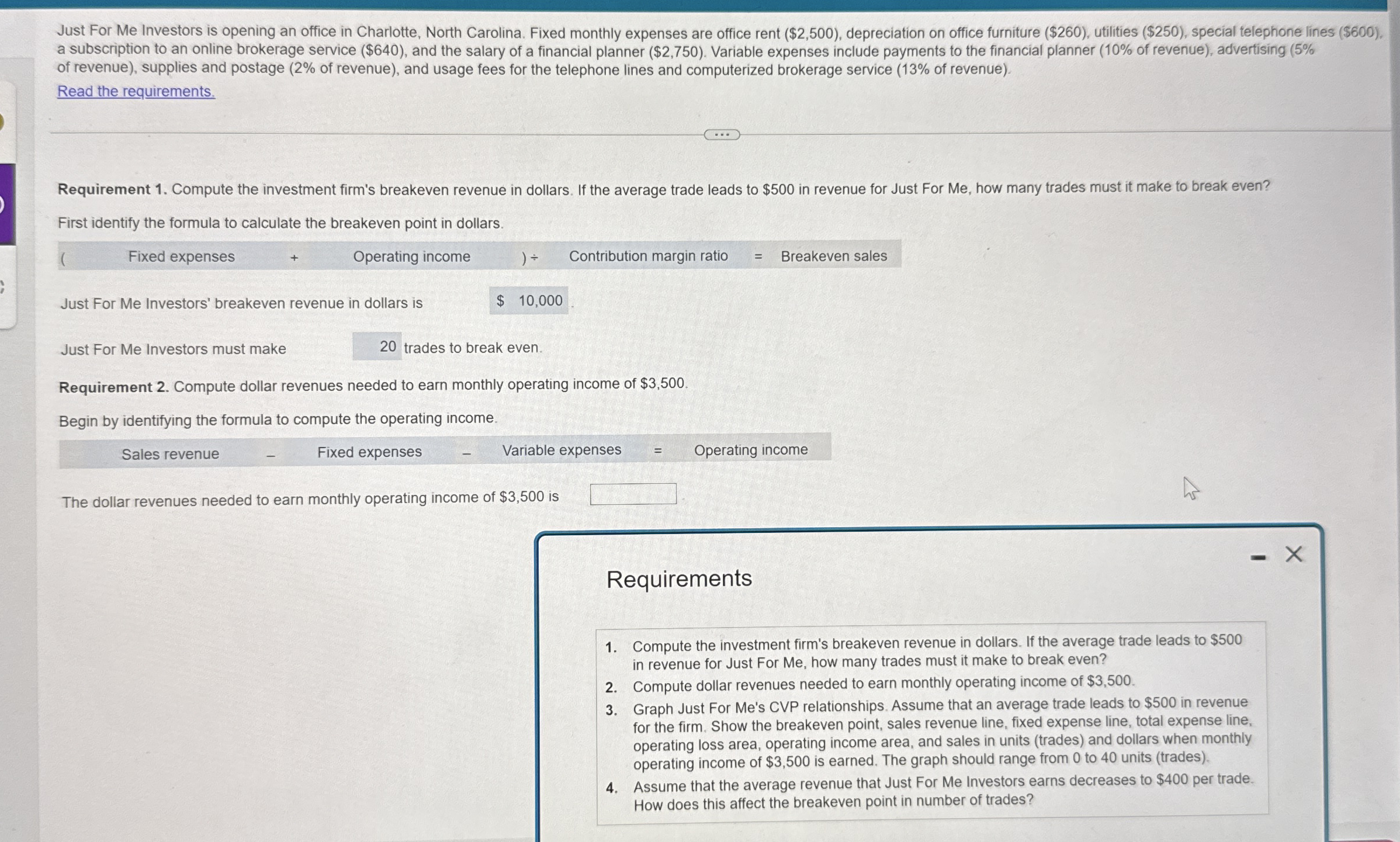 Solved Just For Me Investors is opening an office in