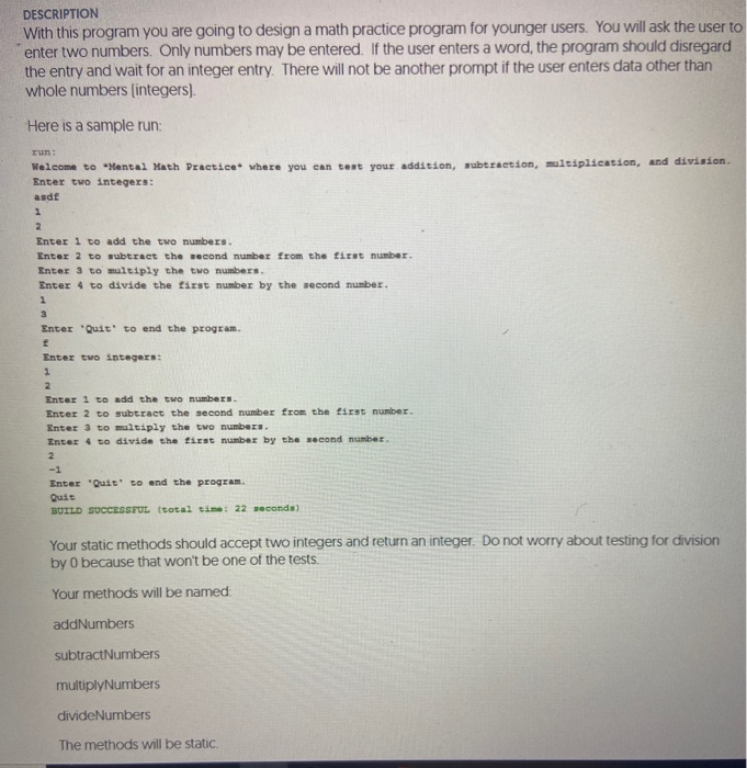 Solved DESCRIPTION With this program you are going to design | Chegg.com