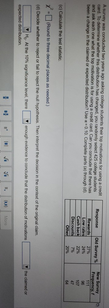 Solved A survey was conducted two years ago asking college | Chegg.com