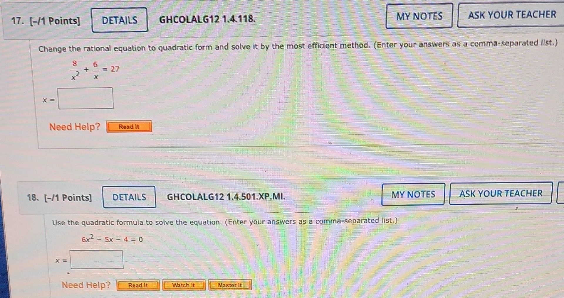 Solved Solve the equation by factoring. (Enter your answers | Chegg.com