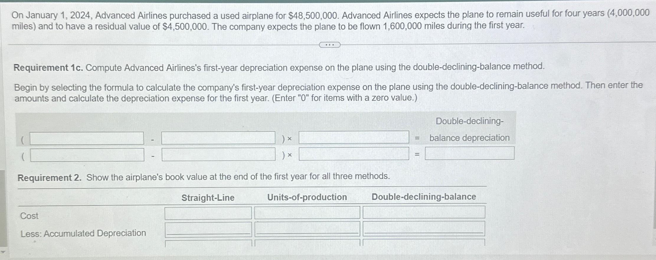 Solved On January 1 2024 Advanced Airlines Purchased A Chegg Com   Image