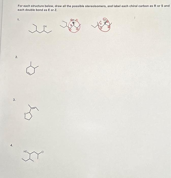 Solved For Each Structure Below, Draw All The Possible | Chegg.com