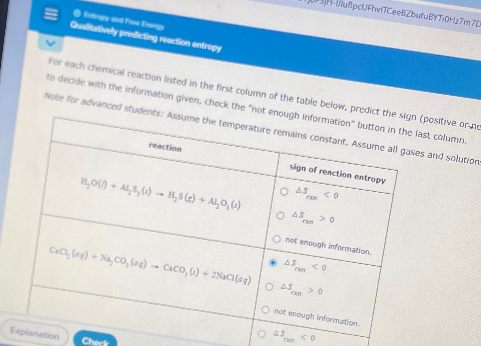 Solved For each chemical reaction listed in the first column | Chegg.com