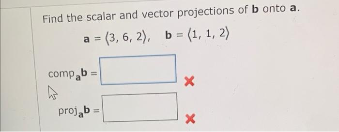 Solved Find the scalar and vector projections of b onto a. a | Chegg.com