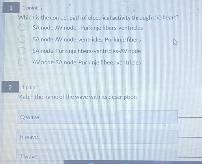 Which is the correct path of electrical activity | Chegg.com