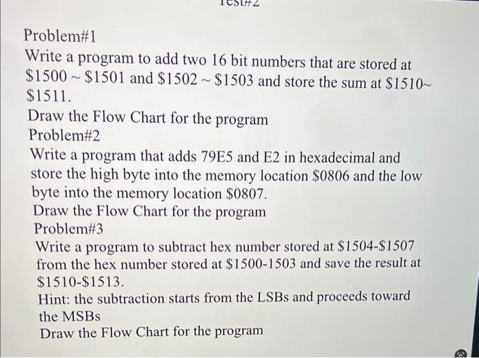  solved problem 1 write a program to add two 16 bit numb