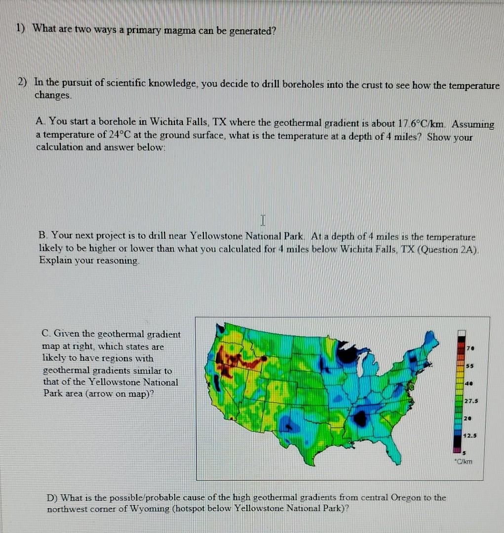 Solved 1) What are two ways a primary magma can be | Chegg.com