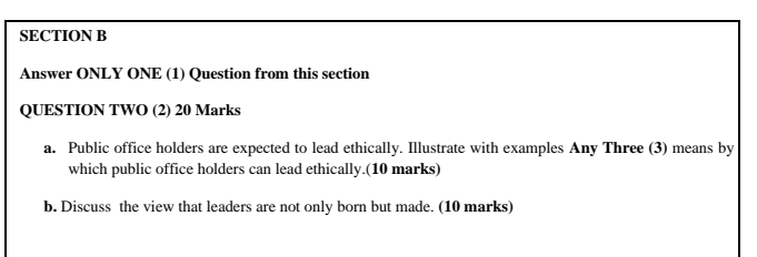 Solved SECTION B Answer ONLY ONE (1) Question From This | Chegg.com