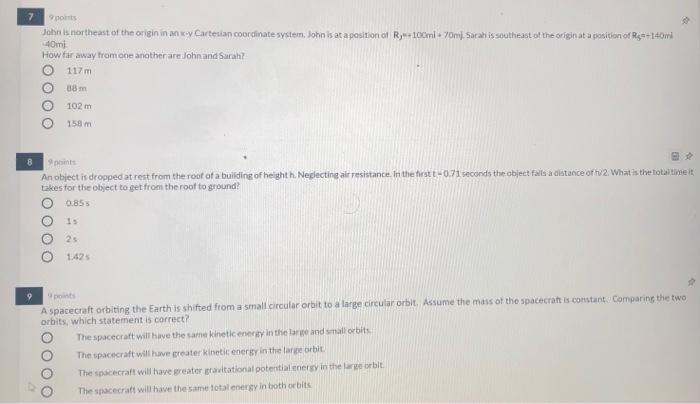 Solved 7 os John is northeast of the origin in any Cartesian | Chegg.com