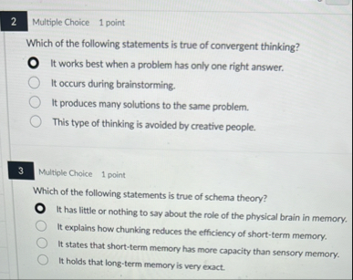Solved 2 Multiple Choice 1 pointWhich of the following | Chegg.com