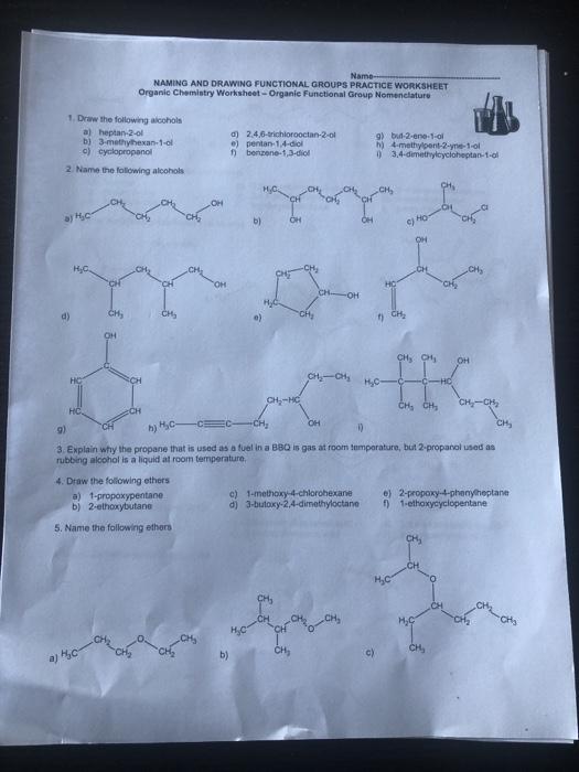 Solved Name Naming And Drawing Functional Groups Practice Chegg Com