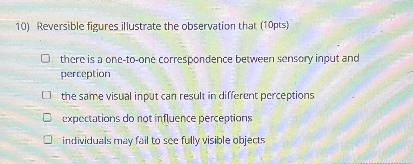 Solved Reversible figures illustrate the observation