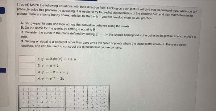 Solved (1 point) Match the following equations with their | Chegg.com