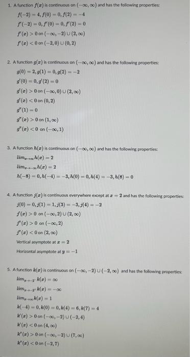 Solved 1 A Function F X Is Continuous On −∞ ∞ And Has