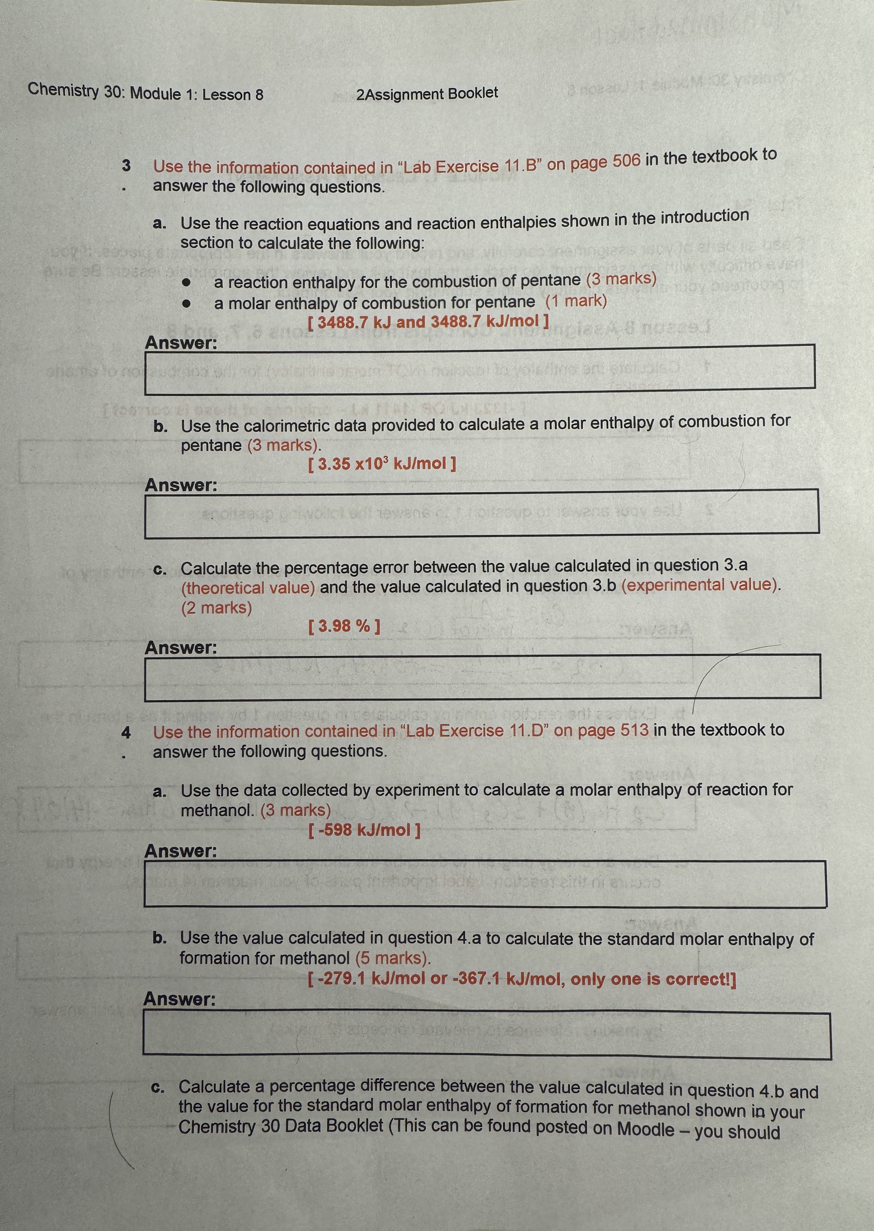 Solved Chemistry 30: Module 1: Lesson 82Assignment Booklet3 | Chegg.com