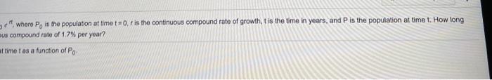 Solved A Mathematical Model For World Population Growth Over | Chegg.com