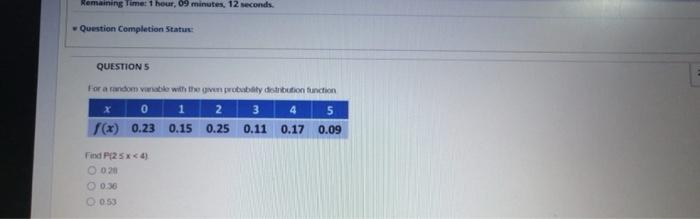 Solved QUESTION 4 Calculate the variance of the following | Chegg.com
