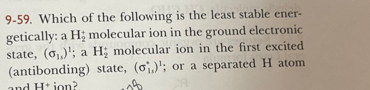 Solved 9-59. ﻿Which of the following is the least stable | Chegg.com