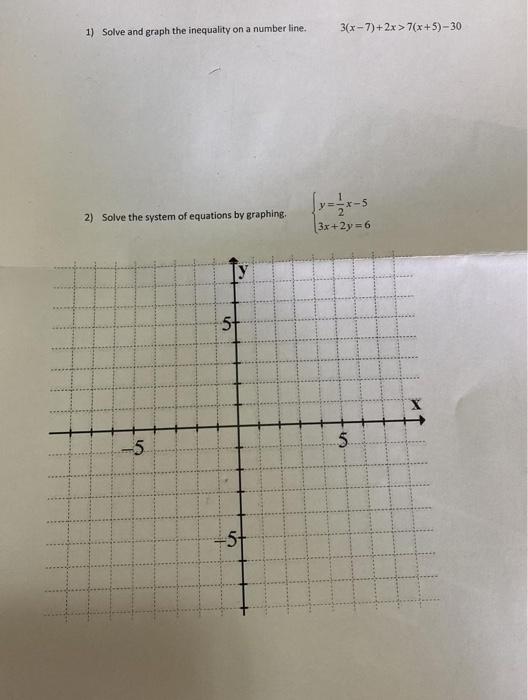 Solved 1) Solve and graph the inequality on a number line. | Chegg.com