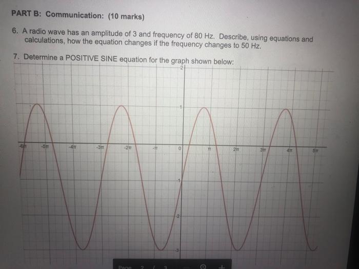 Solved PART B: Communication: (10 marks) 6. A radio wave has | Chegg.com