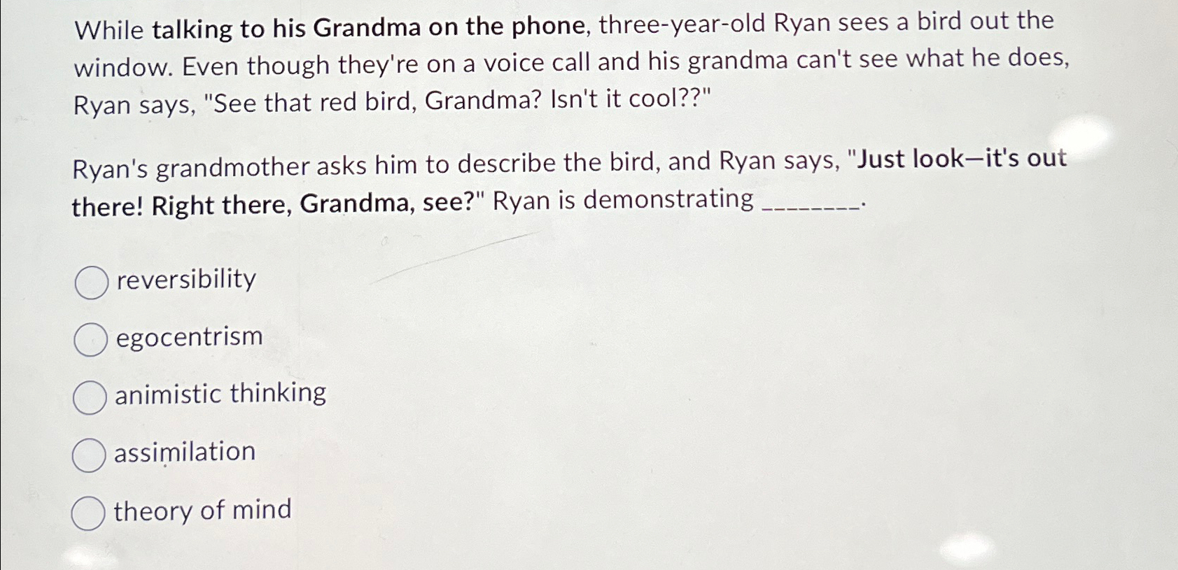 Solved While talking to his Grandma on the phone,