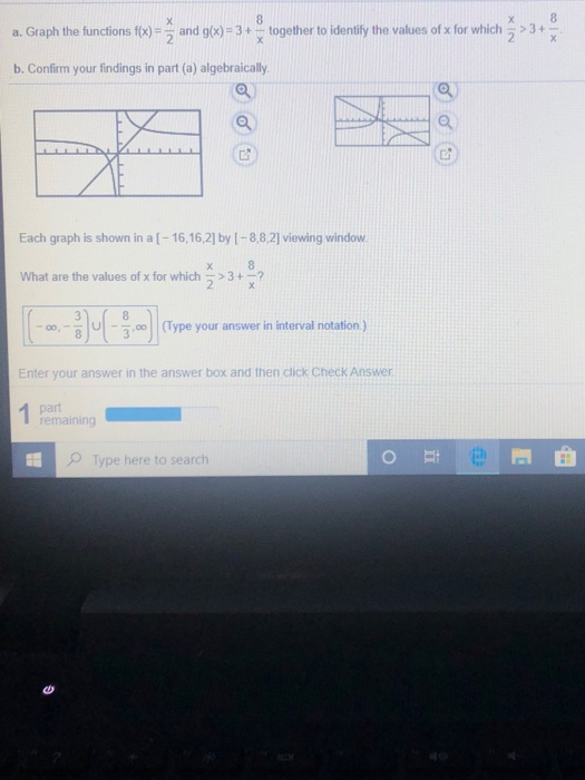 Solved х 8 8 > 3+ a. Graph the functions f(x) = 5 and g(x) = | Chegg.com