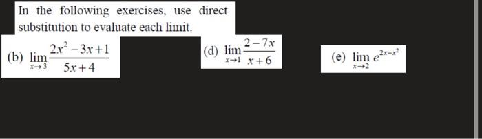 Solved In the following exercises, use direct substitution | Chegg.com