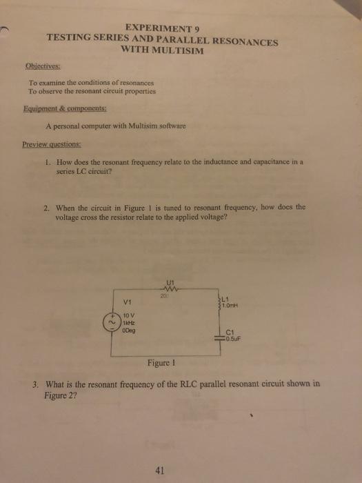 series and parallel resonance experiment viva questions