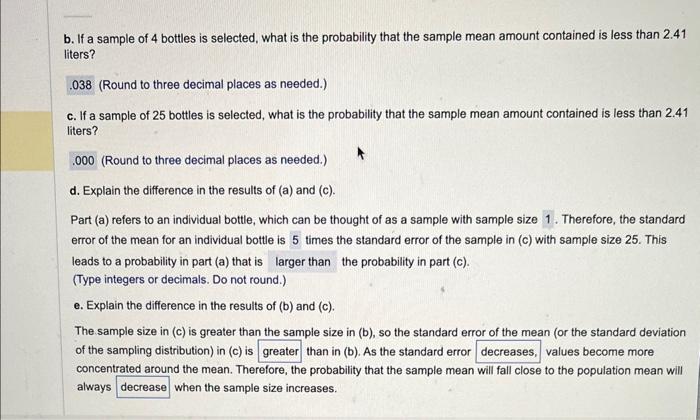 Solved B. If A Sample Of 4 Bottles Is Selected, What Is The | Chegg.com