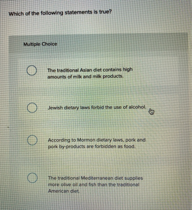 Solved Which of the following statements is true? Multiple