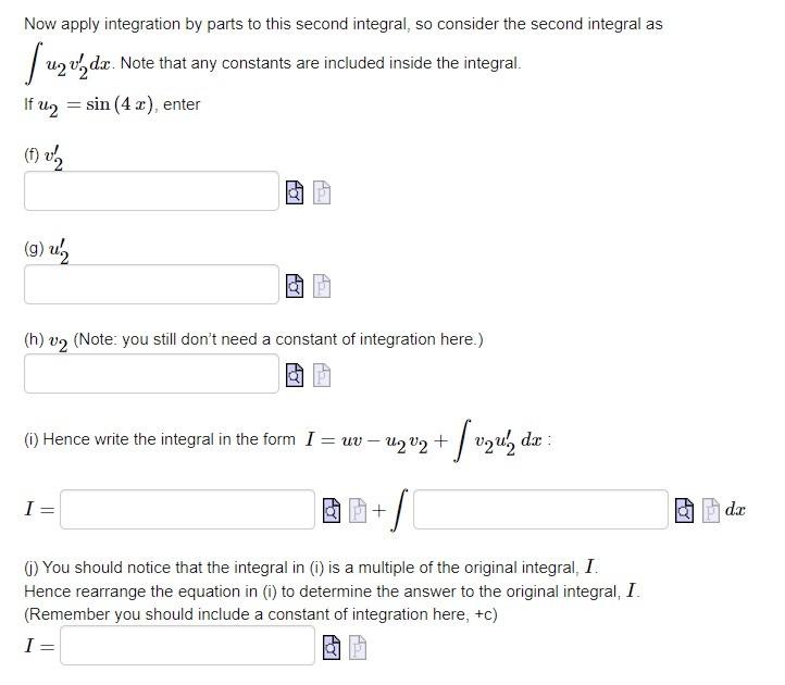 Solved I=∫cos(4x)cosh(7x)dx Think of this as ∫uv′dx. Let | Chegg.com