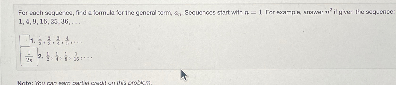 Solved For each sequence, find a formula for the general | Chegg.com