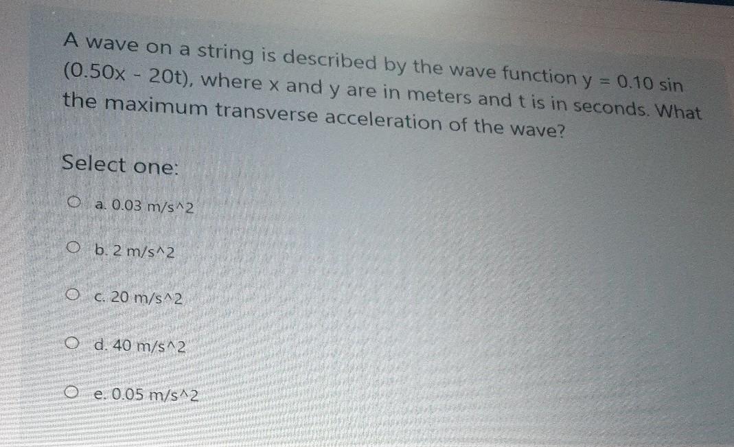 Solved A wave on a string is described by the wave function | Chegg.com