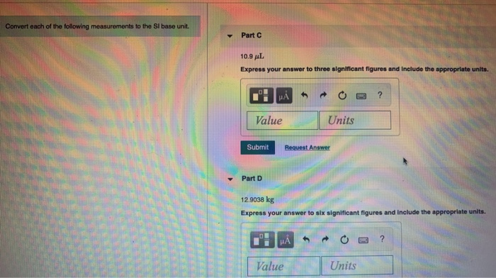 Solved Convert each of the following measurements to the SI | Chegg.com