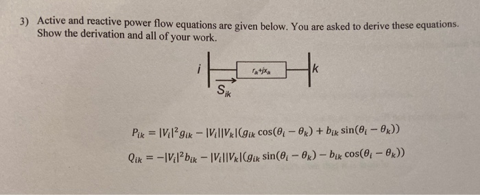 3) Active And Reactive Power Flow Equations Are Given | Chegg.com