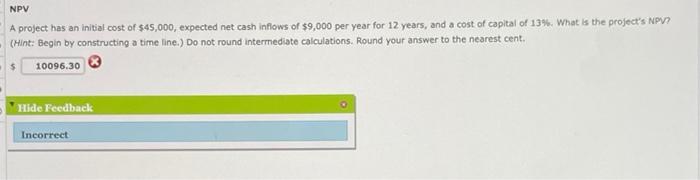 solved-npv-a-project-has-an-initial-cost-of-45-000-chegg