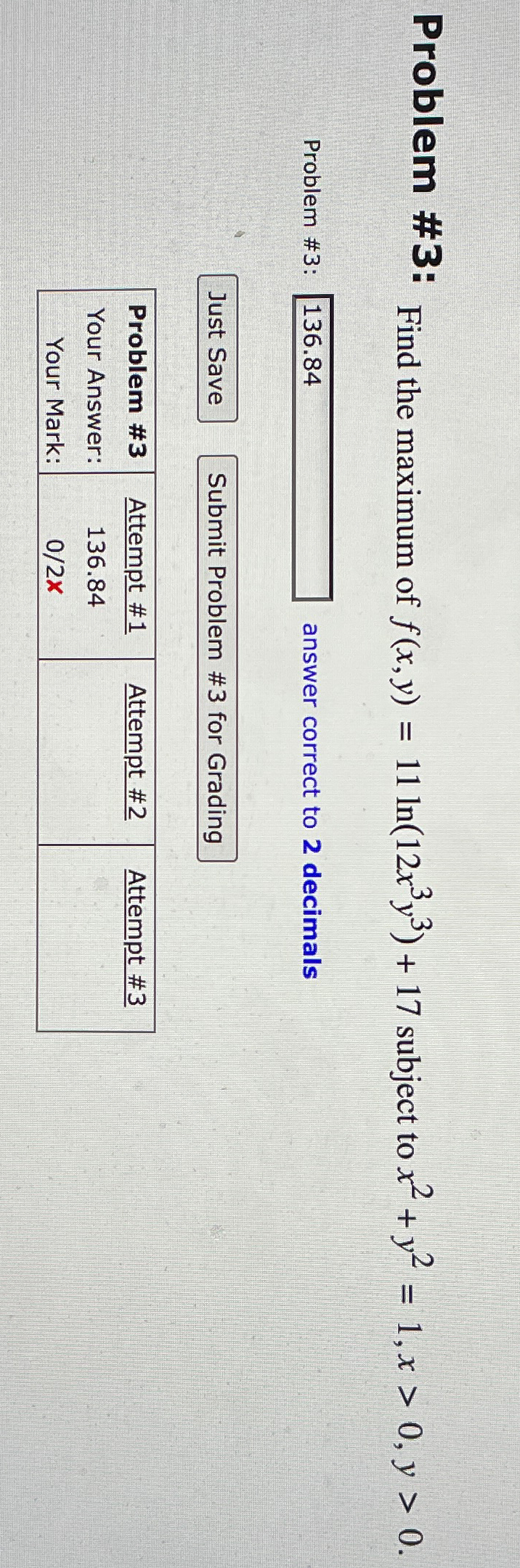Solved Problem #3: Find the maximum of | Chegg.com