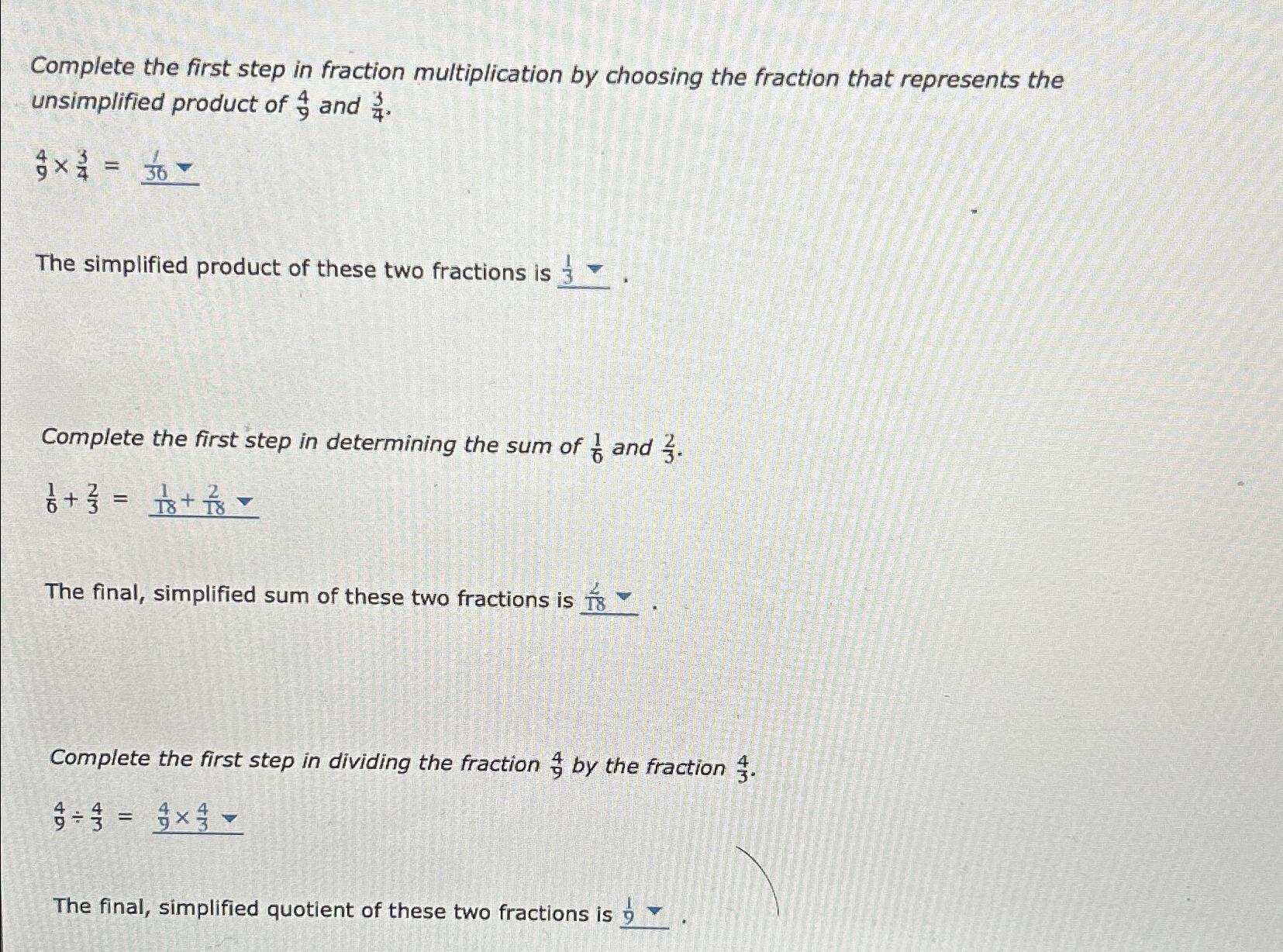 can the fraction 4 9 be simplified